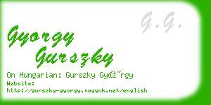 gyorgy gurszky business card